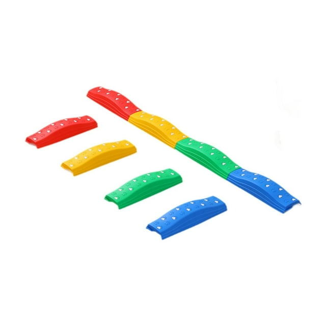TISHITA Kids Balance Beams Obstacle Course Gym Toy Indoor and Outdoor Balance Blocks 4Pcs Rainbow