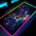 thumbnail image 1 of Alfombrilla de ratón RGB LED Lllumination para oficina, alfombrilla de ratón grande para Gamer Space Universe Gaming, teclado, ordenador, Anime, alfombrilla de escritorio para CSGO LIUWENJING unisex, 1 of 2