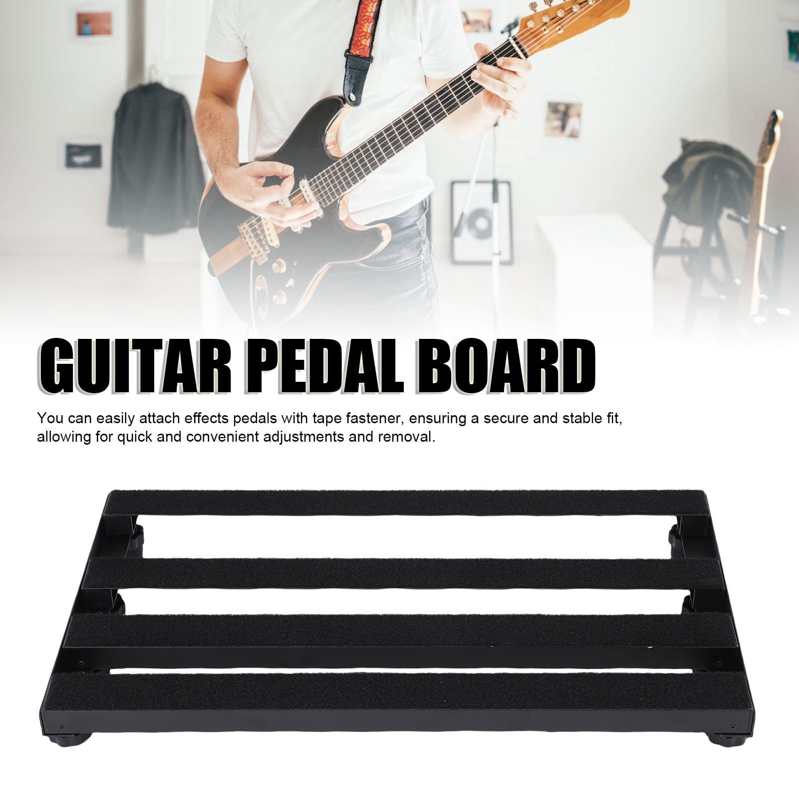 LAZIOEGR Aluminum Alloy Guitar Pedal Board with Non‑Slip Silicone Pads – Compact, Sturdy, Ideal for Concerts & Practice