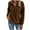 Brown, variant on Fall Fashion Must Haves Womens Long Sleeve Solid Color V Neck Sweatshirt Tops Zip up Pullover Casual Wear Women Fall Clothes