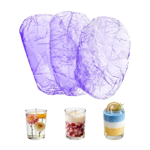 0.66lb Gel Wax for Candle Making, High Transparency Gel Wax Melts Candles Making Supplies for DIY Handmade Candle Decorative Material Supplies, Purple,3pcs