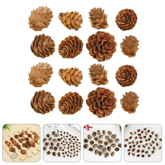 IBASETOY Pine Cones Ornaments Wood Decorative Photography Prop For Adults 100 Pcs