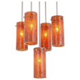 thumbnail image 2 of Woodbridge Lighting Pyramid 5-Light Glass Pendant in Satin Nickel/Amber, 2 of 5
