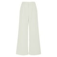 thumbnail image 6 of cFmduc Women's Wide Leg Pants Elastic High Waisted Pleated Casual Palazzo Pants Straight Leg Trousers with Pockets, 6 of 8