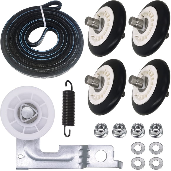 Ensemble Tambour et Rouleau de Sécheuse 4581EL2002C, Courroie de Sécheuse 4400EL2001A, Poulie Tendeur et Ressort de Tension pour Moteur de Sécheuse 4561EL3002A - Kit de Réparation de Sécheuse pour LG Kenmo