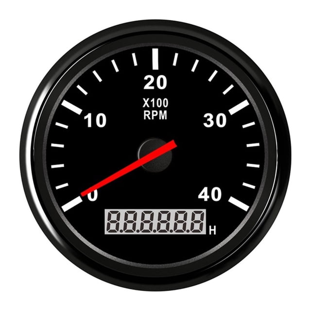 Tachymètre 85mm 3-8K RPM Tacho Mètre avec Écran LCD pour Voiture Bateau 12V/24V Rétroéclairage Rouge Jauge Marine