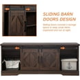 thumbnail image 3 of WAMPAT Farmhouse TV Stand Modern Sliding Barn Door Entertainment Center for TVs Up to 100 inch, 2 in 1 Wood TV Media Console for Living Room, Rustic Brown, 3 of 5