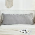 thumbnail image 2 of Move Over Light Grey Body Pillow Cover 20x54 inches Boho Chic Pom Poms Fringe Pattern Body Pillowcase 100% Washed Microfiber, 2 of 8