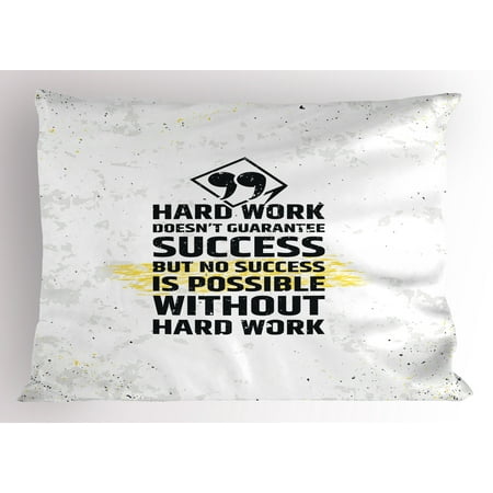 motivational pillow sham hard work success inspirational quote