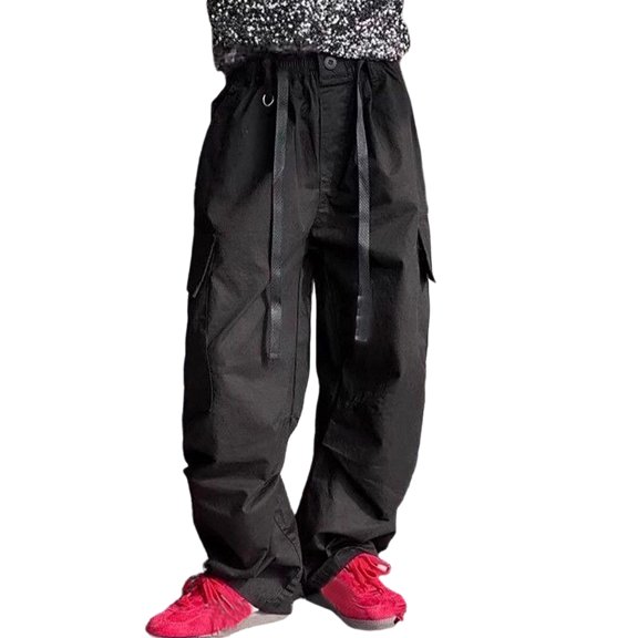 Landzoo Little Girls Back To School Trousers Solid Color Elastic Waist With Pockets Fall Comfortable Girls Athletic Pants Size 5-6 Years