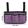 thumbnail image 4 of Wheelchair Side Organizer Storage Bag Armrest Pouch with Reflective Strip, for Most Wheelchairs, Walkers or Rollators (Purple), 4 of 7