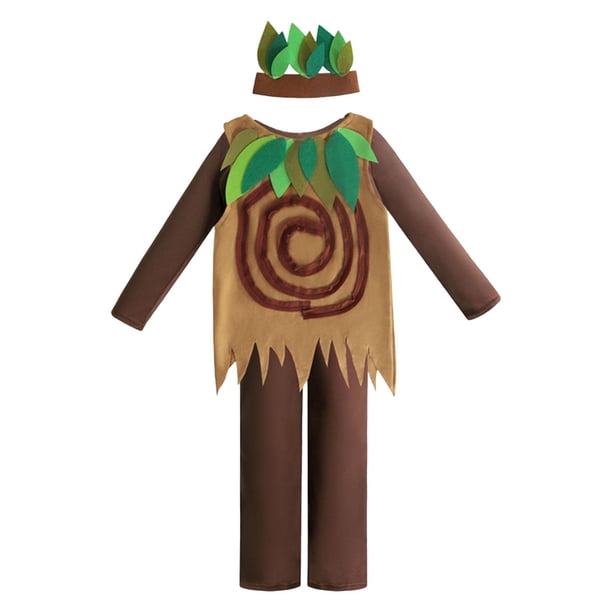 Disfraces de árbol para niños, trajes de mono con chaleco y tocado, disfraces para juegos de simulación, M