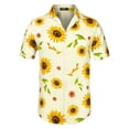 thumbnail image 6 of INSPIRE CHIC Men's Shirts Short Sleeve Floral Printed Button Front Beach Hawaiian Shirt 34 White Yellow, 6 of 7