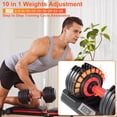 thumbnail image 2 of Set de mancuernas ajustables Fit Sir 10 en 1, 25 lb, con seguro de bloqueo, 2 of 9
