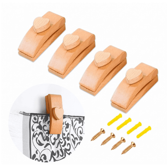 4 Quilt Hanger for Wall for Display - Tapestry Hangers for Walls, Wooden Rug Hangers for Wall Hangings, Decorate with Your Blanket and Tapestry Hangers, Quilt Rack Clamps for Mount ( Loving heart)