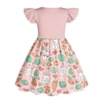 thumbnail image 4 of Favoffer Big Kid Girls Dress Spring Summer Easter Print Flutter Sleeve Crewneck Waist Casual Dress Cute Fashion Outfit Daily Home Outdoor Vacation Sizes 3-14Y, 4 of 6