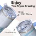 thumbnail image 4 of 20oz Geometric Double Wall Tumbler with Handle and Straw, Stainless Steel Insulated Travel Coffee Mug Leak Proof, 4 of 5