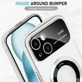 thumbnail image 4 of Compatible with iPhone 15 Case 2023 【Support for Magsafe】 Magnetic Logo View Magnetic Plating Luxury Case Wide Lens Camera Protection Shockproof Corner Back Cover -White, 4 of 12