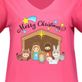 thumbnail image 3 of Inktastic Merry Christmas Cute Nativity Scene Women's Plus Size V-Neck T-Shirt, 3 of 4