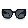 thumbnail image 5 of Womens Diva Oversized Thick Temple Jewel Hinge Fashion Plastic Sunglasses All Black, 5 of 8