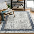 thumbnail image 4 of Navy Framed Area Rugs for Living Room Washable Rugs Boho Moroccan Area Rug Soft Neutral Geometric Bohemian Carpet Distressed Indoor Rug for Bedroom Dining Room Office Foldable Nonslip Rug, 4 of 9