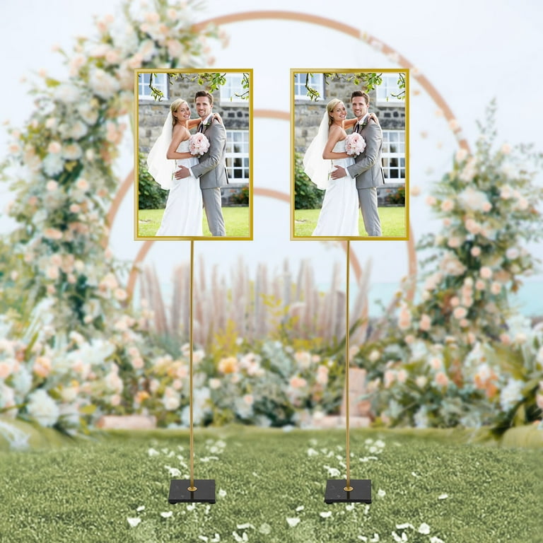 French Tall Antiqued Gold Freestanding Metal Easel Wedding Picture Display  165cm