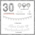 thumbnail image 6 of 30th Wedding Anniversary Decorations, Happy Pearl Wedding Anniversary Banner, Silver Number 30 Foil Balloons, Bunting Flag, Table Confetti, 30th Wedding Anniversary Party for Couple, 6 of 6