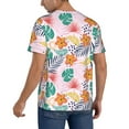 thumbnail image 2 of Rateoe Tropical Plants Pattern Men’s Baseball Short Sleeve Polo Shirt, Midweight Men's Shirt Golf Shirt Polo Shirts Quick Dry Short-Large, 2 of 7