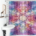 thumbnail image 3 of Kaleidoscope Mandala Colorful Floral Boho Shower Curtain for Bathroom with 12Hooks, Polyester Fabric Thick Shower Curtain Washable Waterproof Curtain, 3 of 6