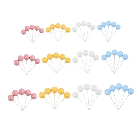 SOPOTUTU Plastic Balloon Cake Decorations, Assorted Colors, for Birthday Cakes 60Pcs