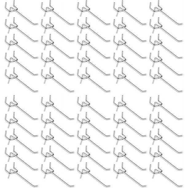 50 piezas de ganchos para tablero perforado, ganchos para estante de pared para exhibición, herramientas para tienda de garaje, colgador de almacenamiento, ganchos para estante de pared