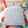 thumbnail image 2 of Manfei Happy Xmas Twin Quilt Set,Cute Christmas Candy Cane Twin Coverlet Set,2pcs,1 Bedspread and 1 Pillowcase, 2 of 7