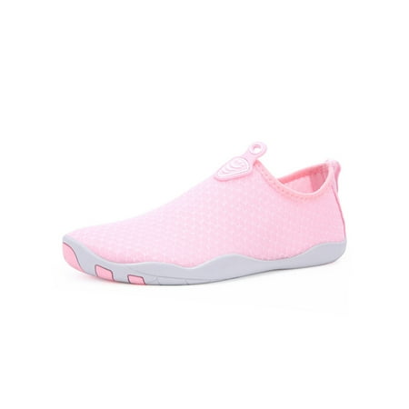 

Rockomi Unisex Aqua Socks Slip On Beach Shoe Quick Dry Water Shoes Womens Mens Breathable Anti-Slip Flats Lightweight Barefoot Sneakers Light Pink 7