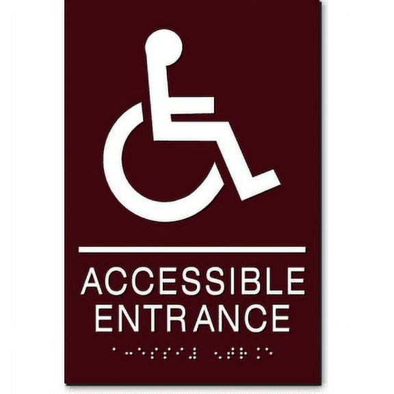 Accessible Entrance Wheelchair Sign-Brown / White(2 Units)