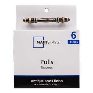 Mainstays Antique Brass Cabinet Pull, 6 Pack
