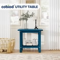 thumbnail image 2 of Cobiod 14 x 18.4 Inch Double Tier All Weather Patio End Table HDPE Outdoor End Table for Porch Lawn Poolside Fire Pit Durable Fits Adirondack Chairs,navy, 2 of 9
