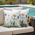 thumbnail image 2 of Outdoor Pillow Covers 18x18 Set of 2, Spring Summer Floral Waterproof Patio Throw Pillow Covers for Couch Sofa Chair, Farmhouse Botanical Flowers Decorative Pillowcases for Throw Pillows, 2 of 9