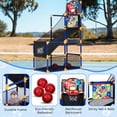 thumbnail image 3 of Yeshouse juego de baloncesto arcade 2 en 1 para niños, con 4 pelotas, 6 pelotas adhesivas y diana, altura ajustable, rampa de retorno, ideal para interior y exterior, 3 of 6
