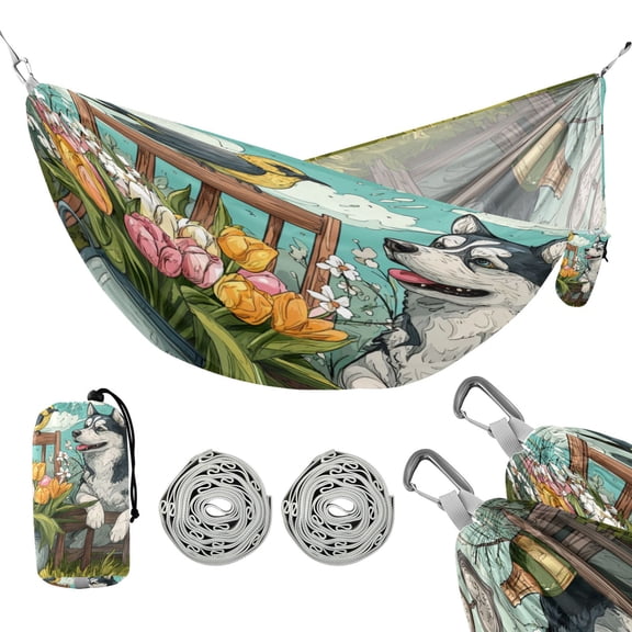 Hammock Camping Hammock Nylon Portable Hammock Travel Camping Hammock Husky and Bird