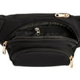 thumbnail image 4 of Zodaca Extra Large Fanny Pack - Adjustable 34-60 in Strap Waist Pack - Multi-Pocket Travel Pouch - Hands-Free Belt Bag - Black, Nylon, Fits 34-60 in Waist, 4 of 8