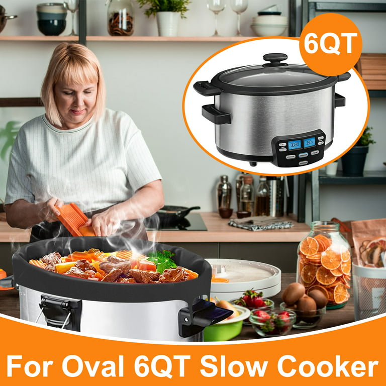 Austok Slow Cooker Divider Liner Fit 6 QT Pot,Silicone Slow Cooker