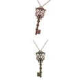 thumbnail image 1 of 2 Uds. Conjunto de Cadena Colgante en apariencia de Llave Vintage, Joyería de Cuello Unisex Salvador Llave de collar Steampunk, 1 of 10