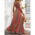 thumbnail image 5 of Tied Back Printed Sleeveless Maxi Slit Dress, 5 of 10