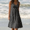 thumbnail image 1 of SMihono Robe d'Été Grande Taille pour Femmes 2023 Décontractée Aguichant Mode Été Imprimée Sans Manches Débardeur Longueur Genou Robes, 1 of 5