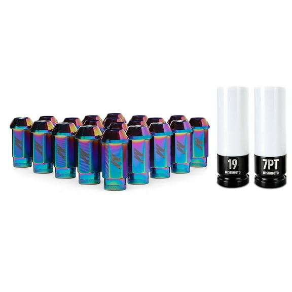 Mishimoto MMLG-125-20LNC Aluminum Locking Lug Nuts M12x1.25, 20pc Set, Neo Chrome