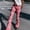 Red, variant on Leesechin Cargo Pants for Women Trendy Casual Print Flare Stripe Camping Trousers
