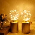 thumbnail image 4 of Set of 2 Gold Table Lamp Battery Powered 8''Tall Cordless Lamp Light Battery Operated Great for Living Room Bedroom Weddings Parties Indoors Outdoors, 4 of 9