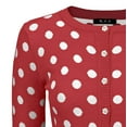 thumbnail image 2 of YEMAK Women's Polka Dot Cute Jacquard Crewneck Button Down Sweater Cardigan MK3104-RED-M, 2 of 9