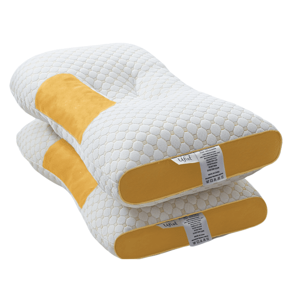 2 Pack Soft Knitted Couple Neck Pillows, Adjustable Ergonomic Contour Support, Removable Pillow Cover, Premium Inner Core, Comfort Sleep Bedding, Great for Home Use & Holiday Presents