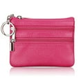 thumbnail image 5 of Women Men Leather Coin Purse Card Wallet Clutch Double Zipper Small Change Bag, 5 of 11